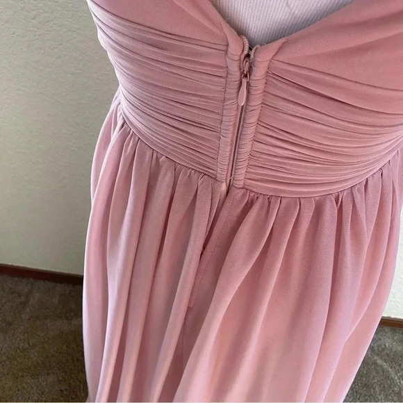 Birdy Grey Lianna Mesh Dress Muted Pink Maxi Bridesmaid Prom Formal Lined: Small - Picture 6 of 10